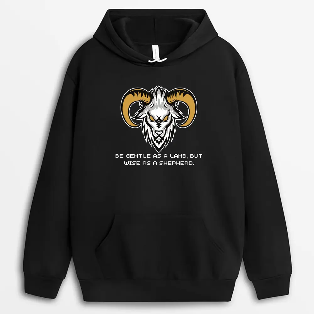 Be Gentle As A Lamb But Wise As A Shepherd Viexgap Hoodie - Black