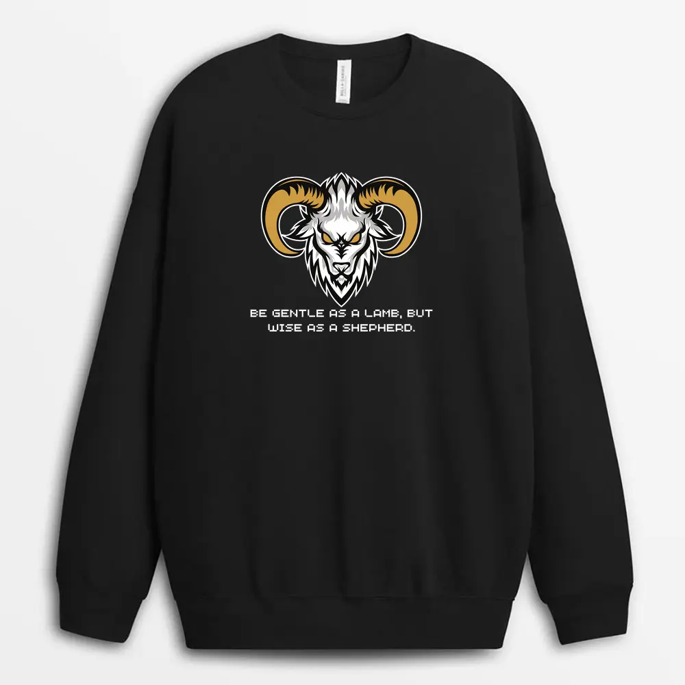 Be Gentle As A Lamb But Wise As A Shepherd Viexgap Sweatshirt - Black