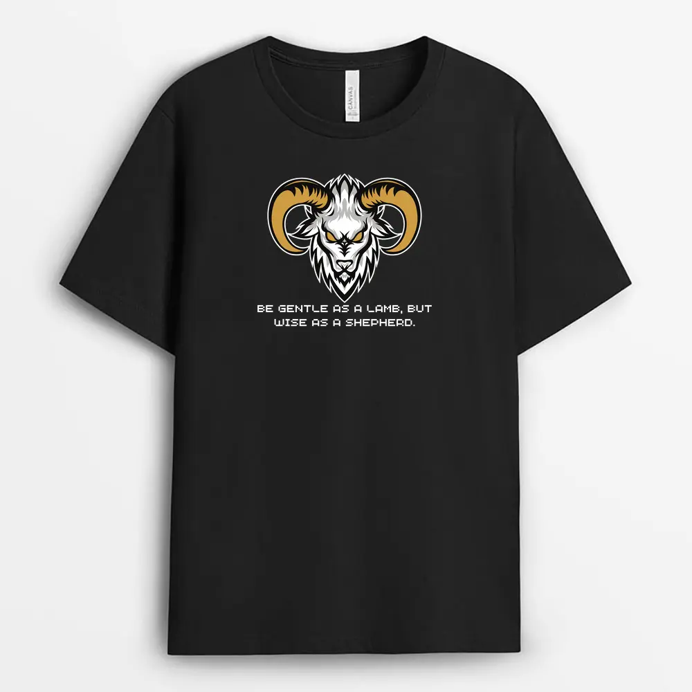 Be Gentle As A Lamb But Wise As A Shepherd Viexgap T-Shirt - Black