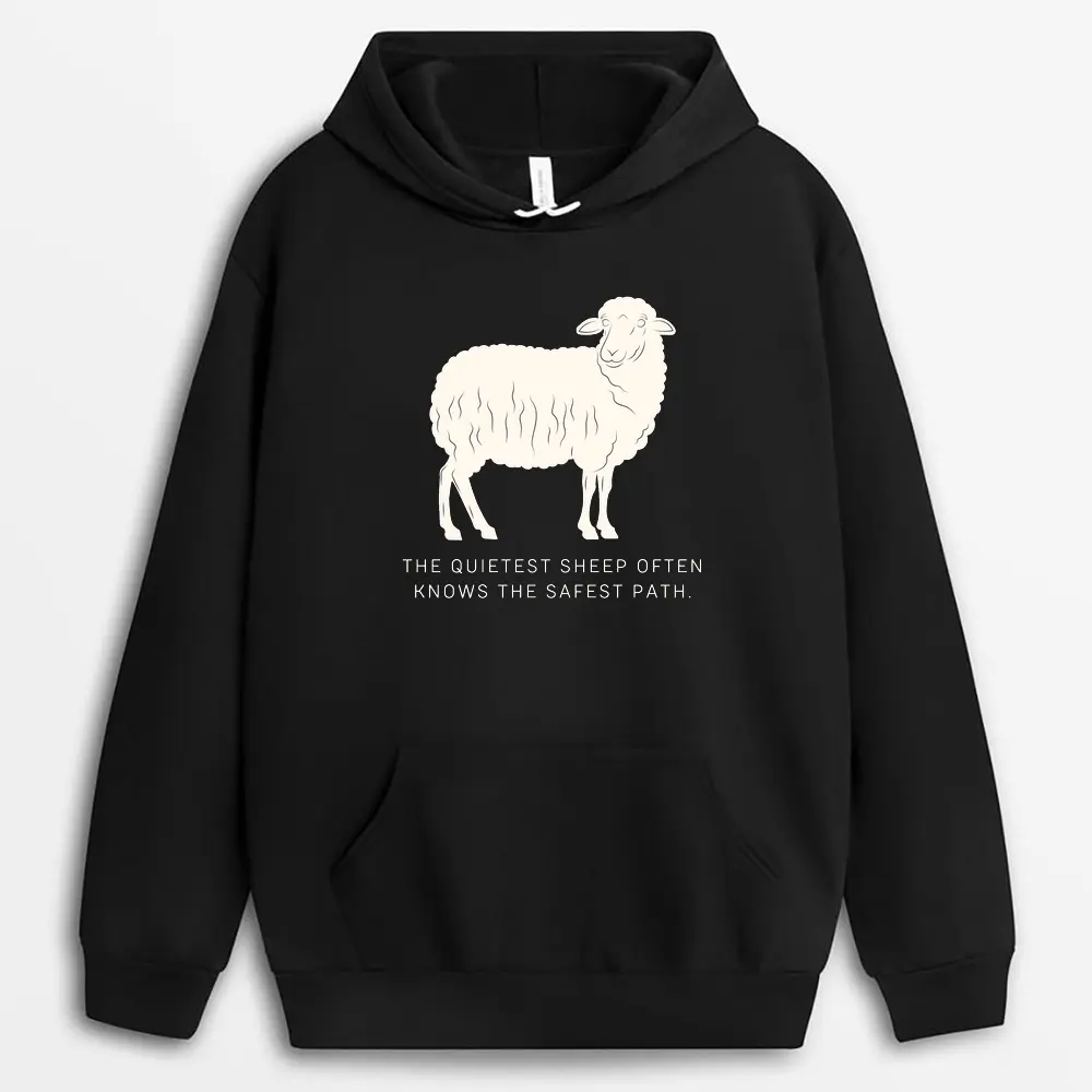 The Quietest Sheep Often Knows The Safest Path Viexgap Hoodie - Black